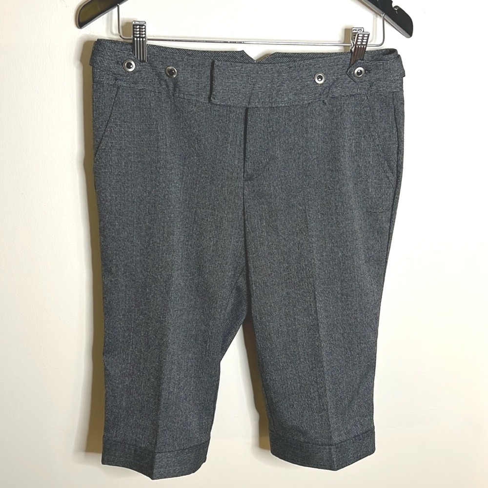 Vintage Arden‎ B Cropped Herringbone Gray Trousers Y2K Steampunk Size 4 EUC